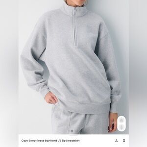 Cozy Sweatfleece Boyfriend 1/2 Zip Sweatshirt
